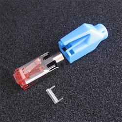 10788633 - 25 Stück Hirose TM21 Stecker, RJ45 Cat6, komplett mit Knickschutztülle blau und Einfädelhilfe