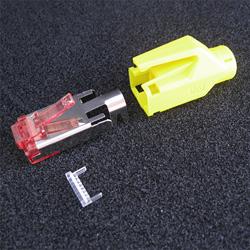 10788662 - 10 Stück Hirose TM21 Stecker, RJ45 Cat6, komplett mit Knickschutztülle gelb und Einfädelhilfe