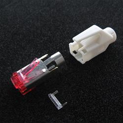 10788681 - 1 Stück Hirose TM21 Stecker, RJ45 Cat6, komplett mit Knickschutztülle weiß und Einfädelhilfe