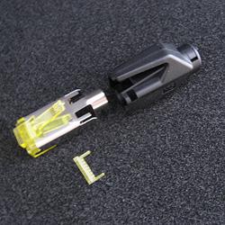 10788723 - 25 Stück Hirose TM31 Stecker, RJ45 Cat6a, komplett mit Knickschutztülle schwarz und Einfädelhilfe