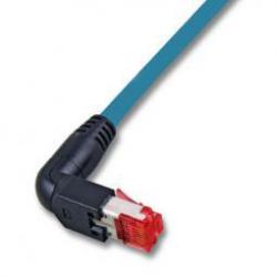 11888410 - Cat6A Patchkabel 500MHz 1m blau, 90° gewinkelt